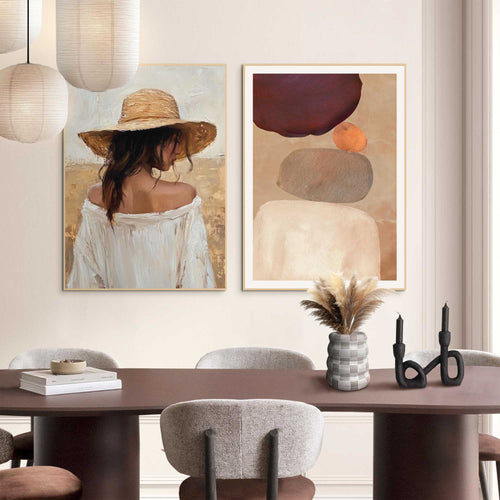Reinders Onder de zon schilderijen set -  bruin - woonkamer - 70x50cm