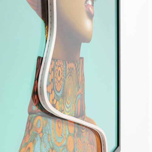 Kare Design Schilderij LED gele hoed vrouw 80x80cm - vtwonen shop