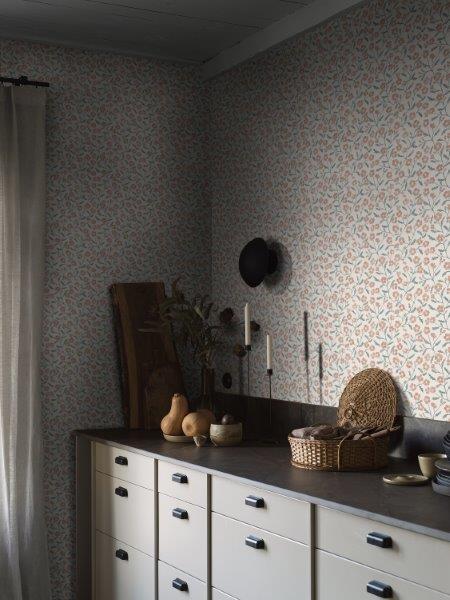 Borastapeter behang vintage bloemetjes terracotta - 53 cm x 10.05 m - 660348 - vtwonen shop