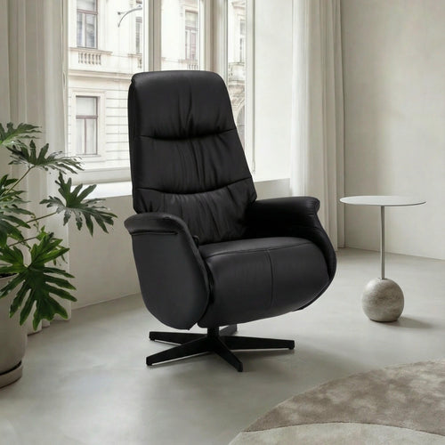 Furnhouse relaxfauteuil Delta - Zwart - Draaibaar - 79x90x114