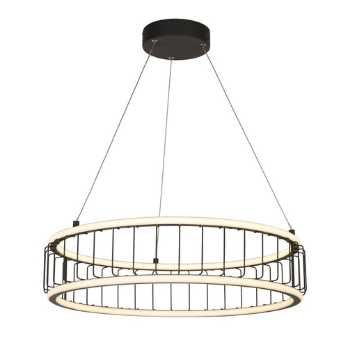 Circolo Cage LED Drum plafondhanger, zwart metaal