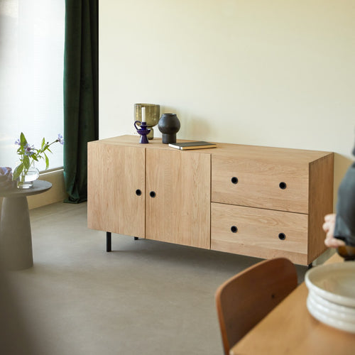 Tikamoon Massief eikenhouten buffet 150 cm - Naturel