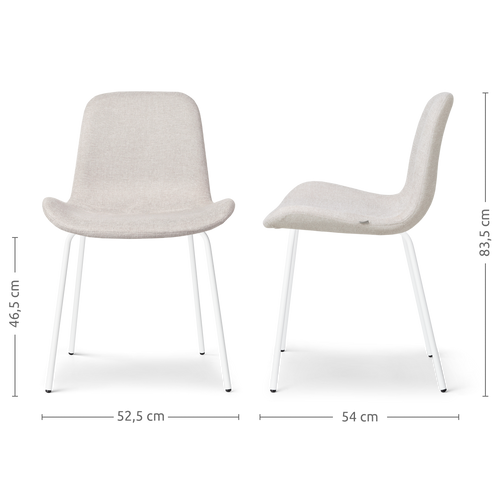 Nolon Nora-Fé Eetkamerstoelen Set van 2 - Beige - Witte Poten - vtwonen shop