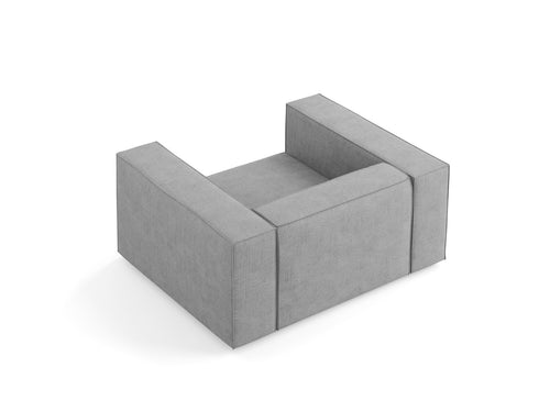 Cosmopolitan Design Fauteuil Arendal chenille met ribbeleffect, donkergrijs - 102x124x70cm