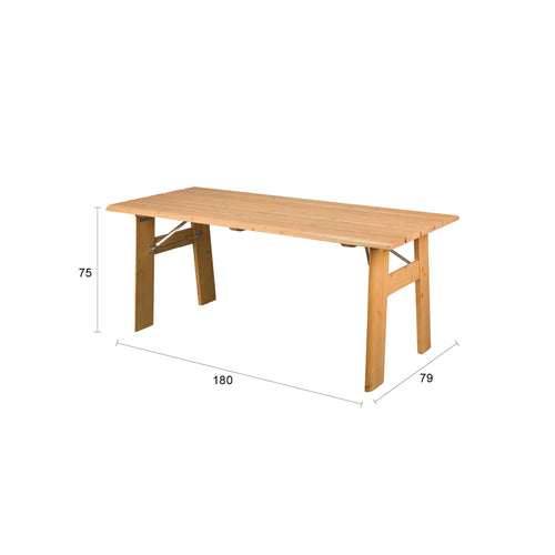 Zuiver Avenue Tuintafel/ Picknicktafel 180 x 79 cm Hout Opklapbaar Naturel/ Bruin - vtwonen shop
