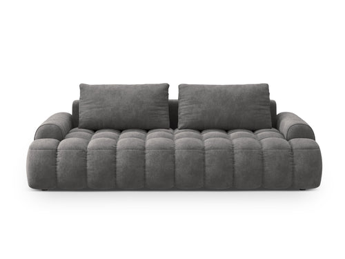 Cosmopolitan Design Slaapbank met opbergdoos Linz 4-zits, flueel grijs - 100x250x84cm