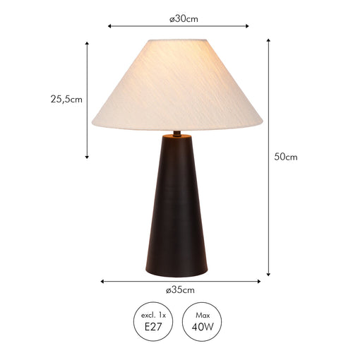 Atmooz tafellamp Delsin - zwart - Ø 36 x H 50 cm - E27