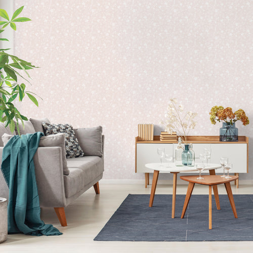 Sanders & Sanders behang bloemetjes poederroze en wit - 53 cm x 10 m - 640196