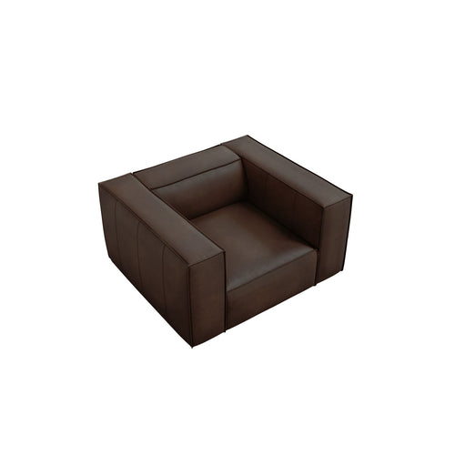Cosmopolitan Design - Fauteuil Turin echt leer donkerbruin - 95x113x68cm