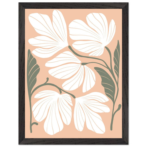 Artfulprints Poster met Lijst Boho – Delicate flowers   - 30x40 cm - Wit