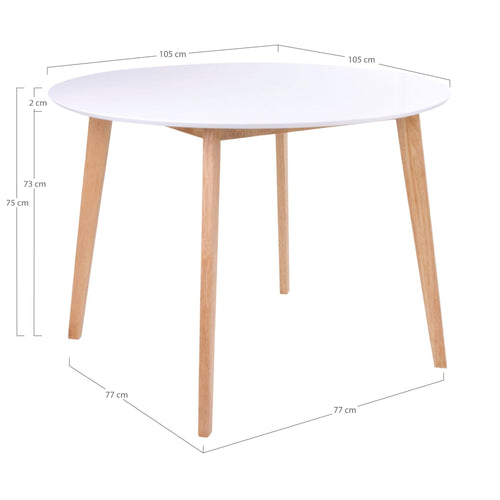 BRAM Eetkamertafel Rognan - ø105 - Wit