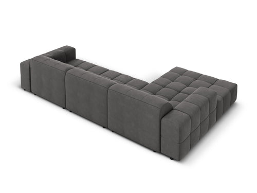 Cosmopolitan Design linker hoekbank Chicago 4-zits, flueel grijs - 167x294x78cm