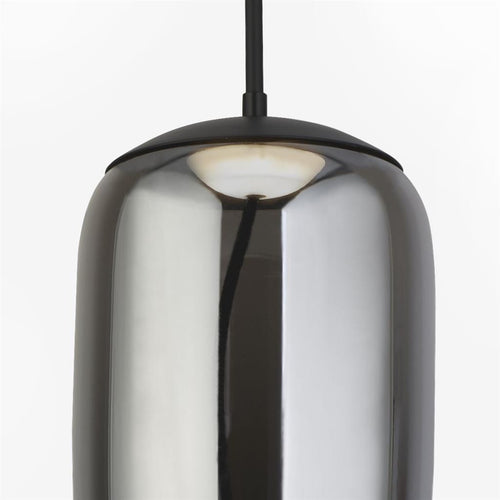 Searchlight Lisbon 1 licht LED-hanglamp, zwart en gerookt glas 2700K