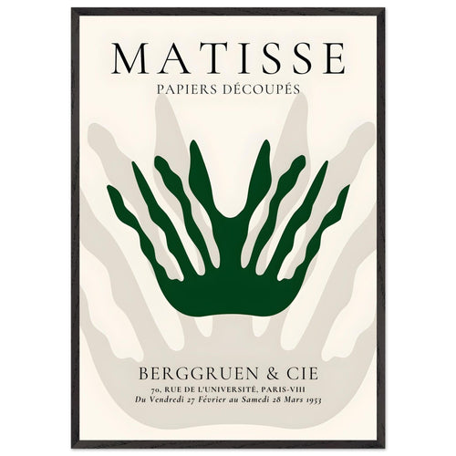 Artfulprints Poster met Lijst Matisse – Sea crown   - 70x100 cm - Grijs