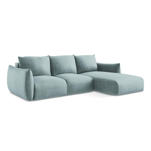 LaMiaSofa hoekbank rechts Savona - textuurstof - jeans - 242x162x90