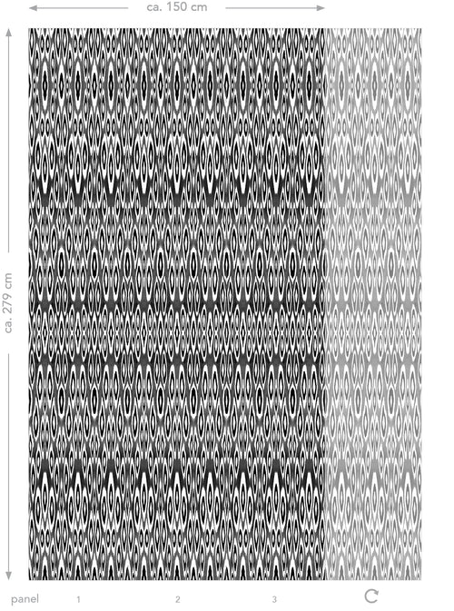 Origin Wallcoverings fotobehang coco ikat zwart - 150 x 279 cm - 356903 - vtwonen shop