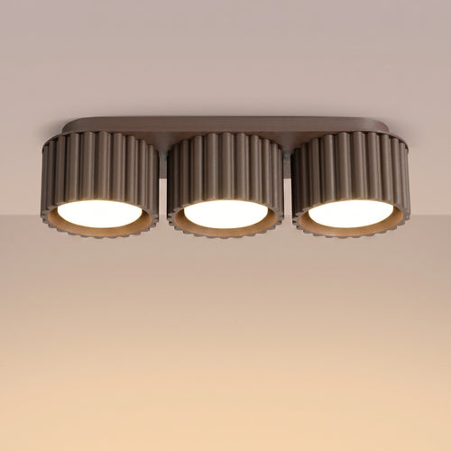 Sollux Lighting Plafondlamp AURA 3 bruin Gx53 - 32,5x10x8cm