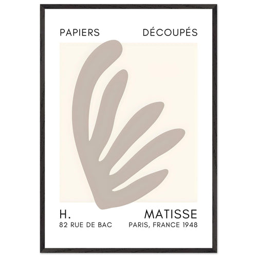 Artfulprints Poster met Lijst Matisse – Aquatic impression grey   - 70x100 cm - Grijs