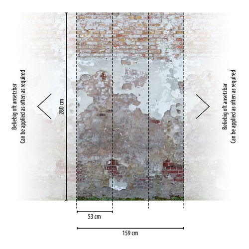 Livingwalls fotobehang steen grijs, beige, rood en crème - 159 x 280 cm - AS-392341 - vtwonen shop