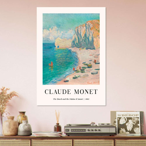 Artfulprints  Claude Monet - The beach and the falaise d' Amont   poster A4 21x29.7 cm - vtwonen shop