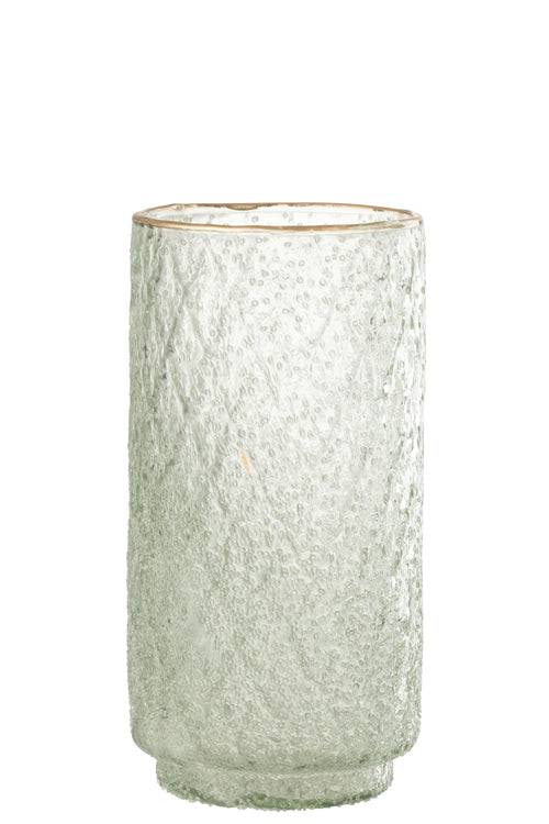 J-Line windlicht Rand - glas - goud/transparant - large