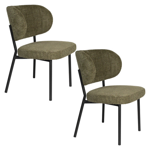 Housecraft Living Sanne Eetkamerstoelen Groen Grijs - Set van 2