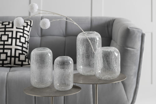 J-Line windlicht Craquelé - glas - transparant - small - vtwonen shop