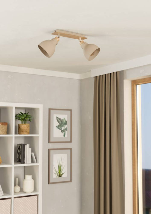 EGLO spot Arrecife - e27 - 53,1 cm - bruin/beige - staal - vtwonen shop