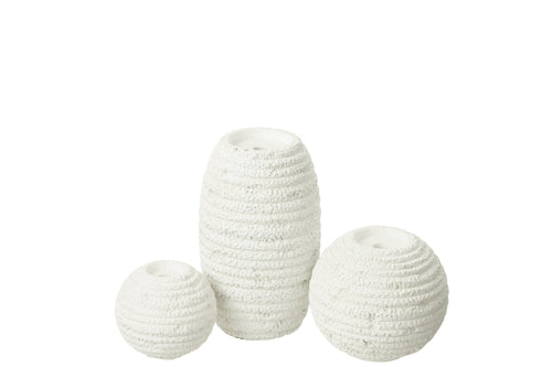 J-Line kandelaar Creta - cement - wit - small