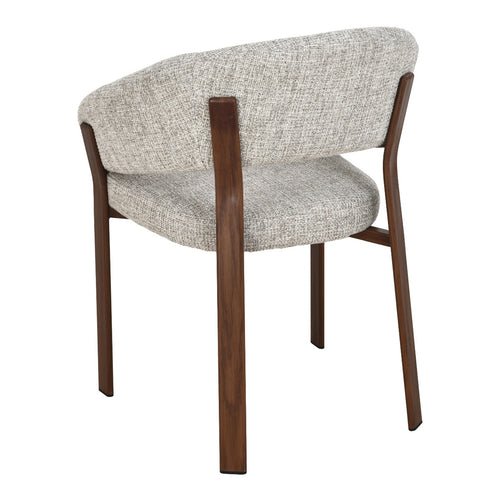DÉJA Living Eetkamerstoel Chera - Beige/Walnoot - Set van 2
