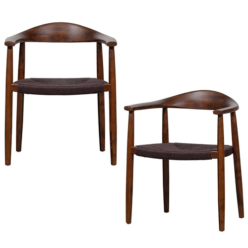 vtwonen eetkamerstoelen Embrace - Hout - Donkerbruin - Set van 2 - vtwonen shop