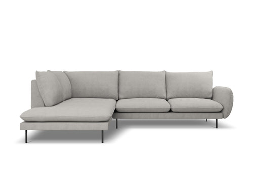 Cosmopolitan Design linker hoekbank Vienna 6-zits, structurele stof, lichtgrijs - 185x275x95cm