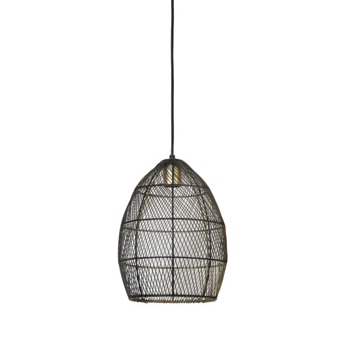 Light & Living hanglamp  - zwart - 23x23x31 cm