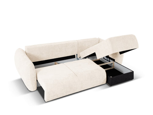 Cosmopolitan Design Converteerbare hoekbank rechts met opbergdoos Matera 4-zits, chenille, lichtbeige - 173x253x86cm