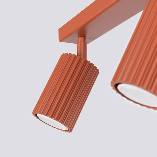 Sollux Lighting Plafondlamp KARBON 3L rood oker - 45x6,5x16,5cm