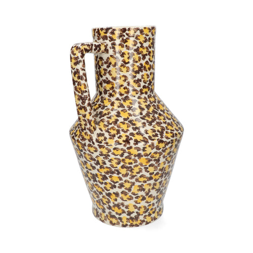 Return to Sender Vaas 45 cm Leopard print handgeschilderd met handvat - vtwonen shop