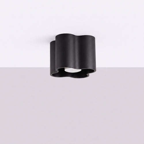 Sollux Lighting Plafondlamp OVIO 1 zwart GU10 - 12x12x10cm