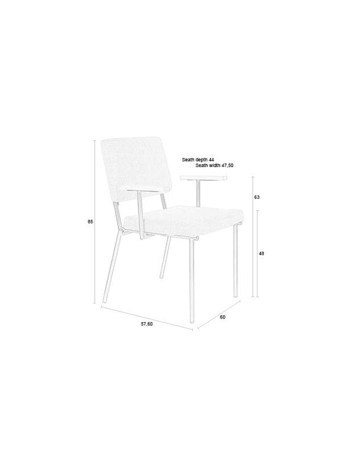 Zuiver Fellow Eetkamerstoelen Armleuning Off-White - Set van 2 - vtwonen shop