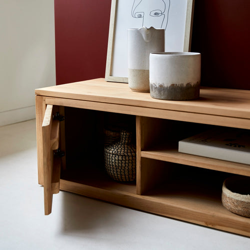 Tikamoon Basil - Massief teakhouten tv-meubel 140 cm - Naturel