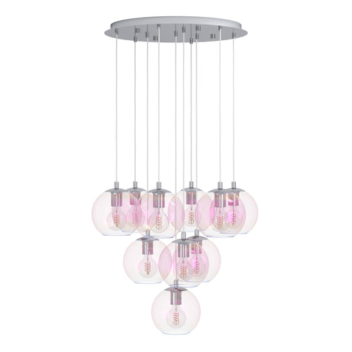 EGLO hanglamp Ariscani 2 - ø 65,5 cm - gekleurd glas - chroom