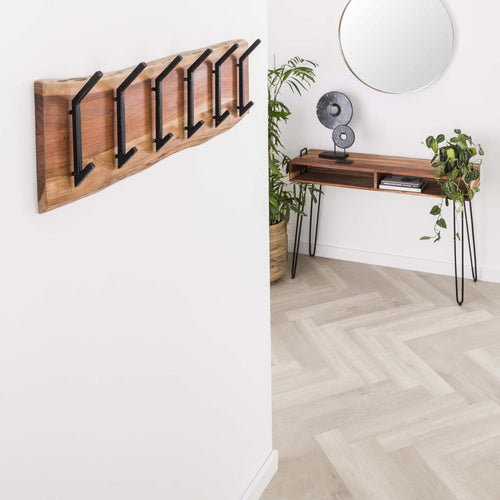 Giga Meubel Kapstok Edge - Naturel Hout - 12 Haken - 100x30x1cm