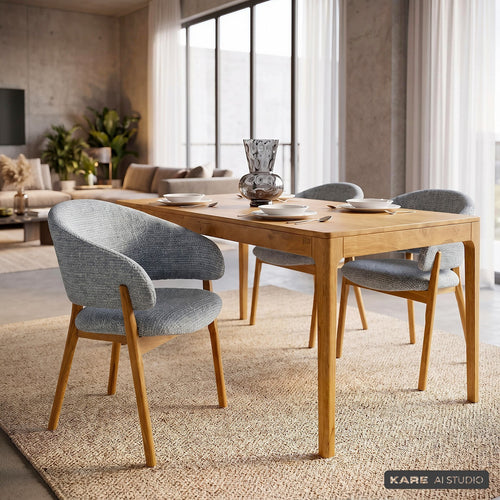 Kare Design Stoel met armleuningen August Melange blauw