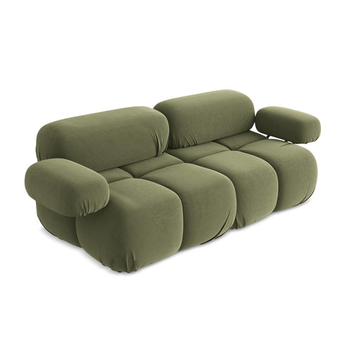 LaMiaSofa Tweezits modulaire bank Sanremo - velours - olijf - 190x96x70