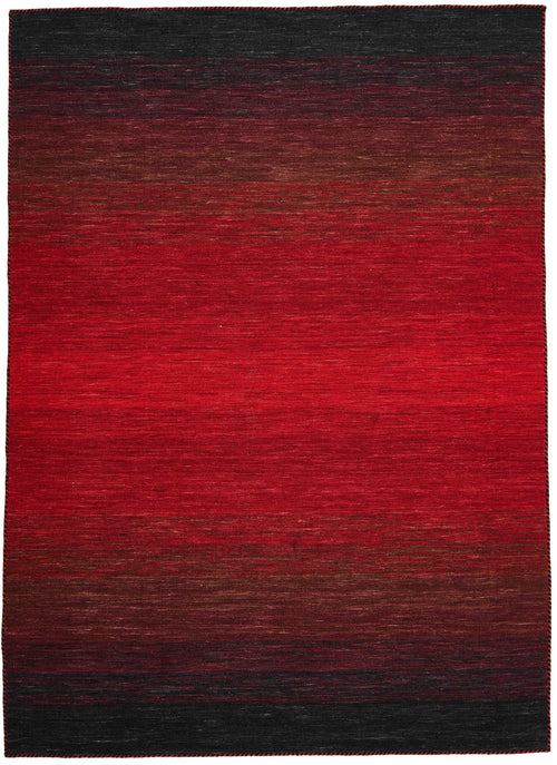 Vloerkleed MOMO Rugs Panorama Kelim Black Red 80x300 cm - vtwonen shop