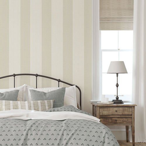 Sanders & Sanders behang strepen vergrijsd beige - 53 cm x 10.05 m - 640671