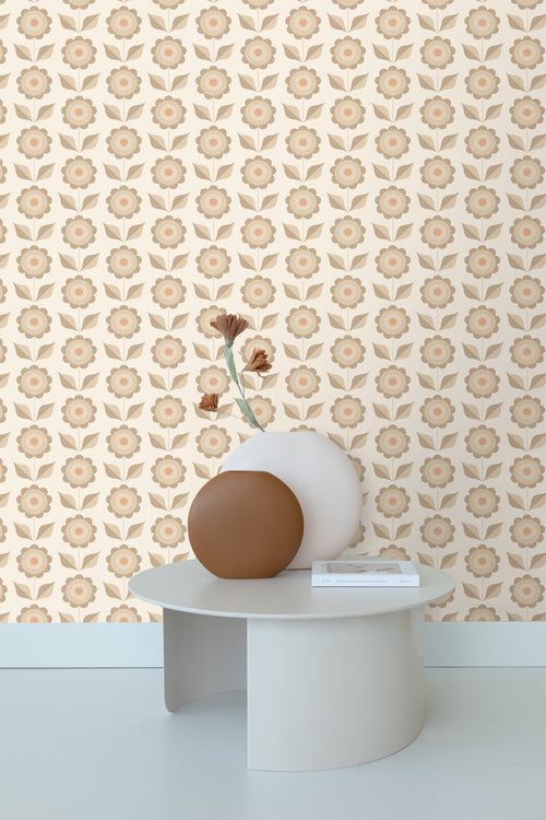 ESTAhome behang bloemen beige - 50 x 900 cm - 130976 - vtwonen shop