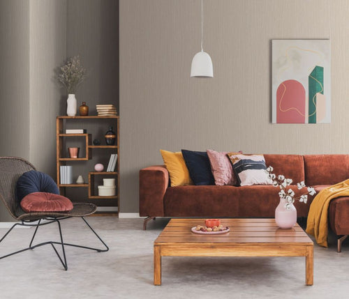 Erismann behang effen warm beige - 53 cm x 10.05 m - 661214 - vtwonen shop