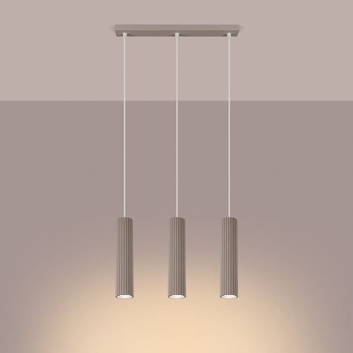 Sollux Lighting Hanglamp KARBON 3L taupe - 45x6,5x98cm