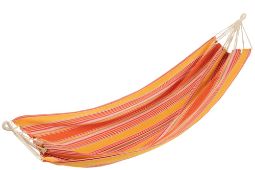 J-Line hangmat Strepen - katoen/polyester - oranje/mix