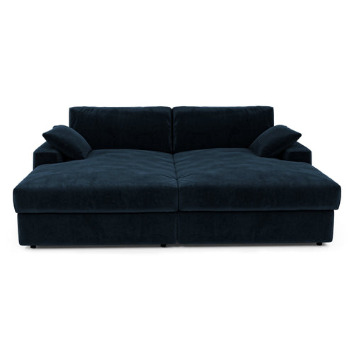 Premium Interiors - Sofa PLUM - fluweel middernachtblauw 260cm